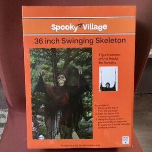 Spooky Village 36” Swinging Skeleton NWT
